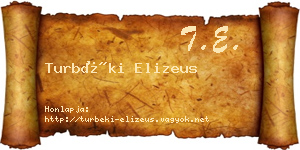 Turbéki Elizeus névjegykártya